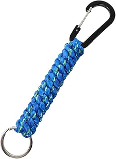 [H.N.Z] カラビナ パラコード キーホルダー キーチェーン キーリング ライトブルー pckh-006