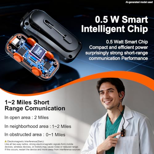 Image of 3 Pack Mini Walkie Talkies, IP54 Waterproof Small Walkie Talkies | Portable Two Way Radios for Baseball, Restaurants, Retail Stores, Outdoor Sports, Hospital, Adults Use