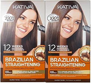 Kativa Keratin And Argan Oil Brazilian Straightening Kit Pack 2x150 ml