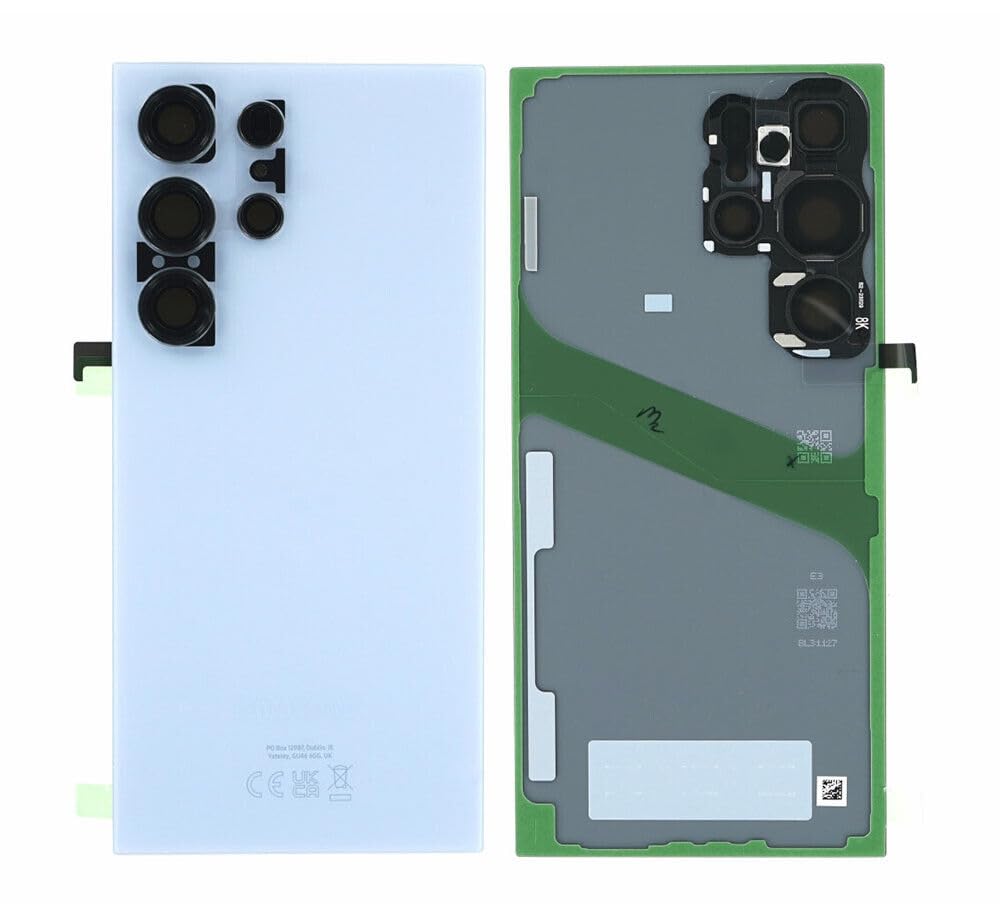 Original Samsung Akkudeckel Backcover Deckel Rückseite Akkufachdeckel für Galaxy S24 Ultra S928B (blau) mit ab Werk vormontierten Klebestreifen und Kameraglas
