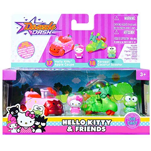 Hello Kitty Dazzle Dash Friends Apple Coupe & Keroppi Scooter