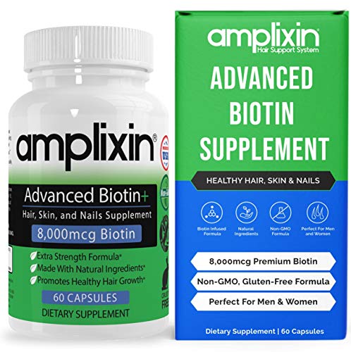 Amplixin Advanced+ Biotin Supplement - Hair Vitamins For Faster Hair Growth, Stronger Nails