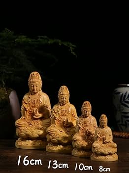 Amazon｜dsdsad 木彫りの仏像 観音菩薩坐像 高級天然ツゲ木彫り 仏教