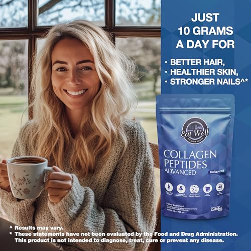 Eat Well Premium Foods Collagen Peptides Powder Protein 45 Servings, 16Oz, Collagen For Skin, Bone And Joint Support, Type I & Iii Grass Fed Collagen Supplements For Women And Men thumb #3