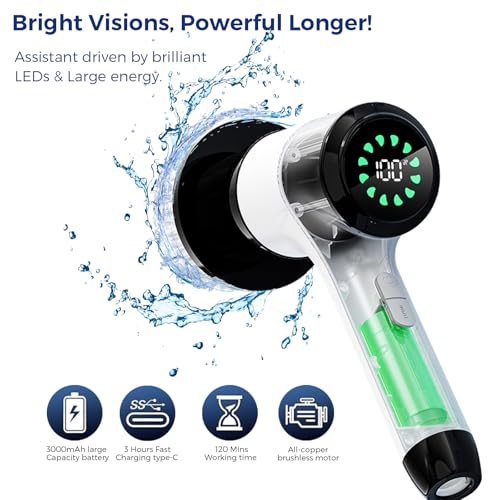 Electric Spin Scrubber, Cordless Power Cleaning Brush with 8 Replaceable Heads - image 5