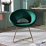 Slatina Green Silky Velvet Upholstered Accent Chair with Gold Tone Finished Base - Image 2