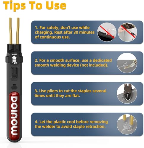 Image of Cordless Plastic Welder Kit, DOINOW Portable Plastic Welding Kit with 300 Hot Plastic Stapler, USB-C Charging, Plastic Repair Kit for Bumper and Plastic Repairs, Gift for Dad, Mom, DIYer, Women, Men