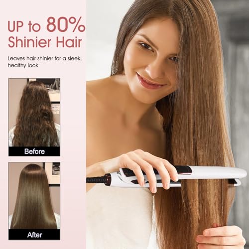 Plancha de Pelo Cerámica Profesional 1 Pulgada Blanca miniatura 2