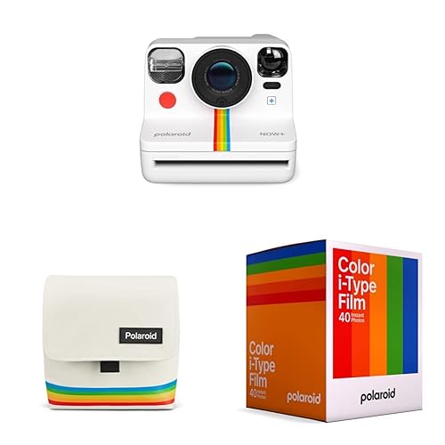 Polaroid Now+ 2nd Generation Instant Camera Bundle - White - Gen2 - Camera + Camera Bag + Film - White