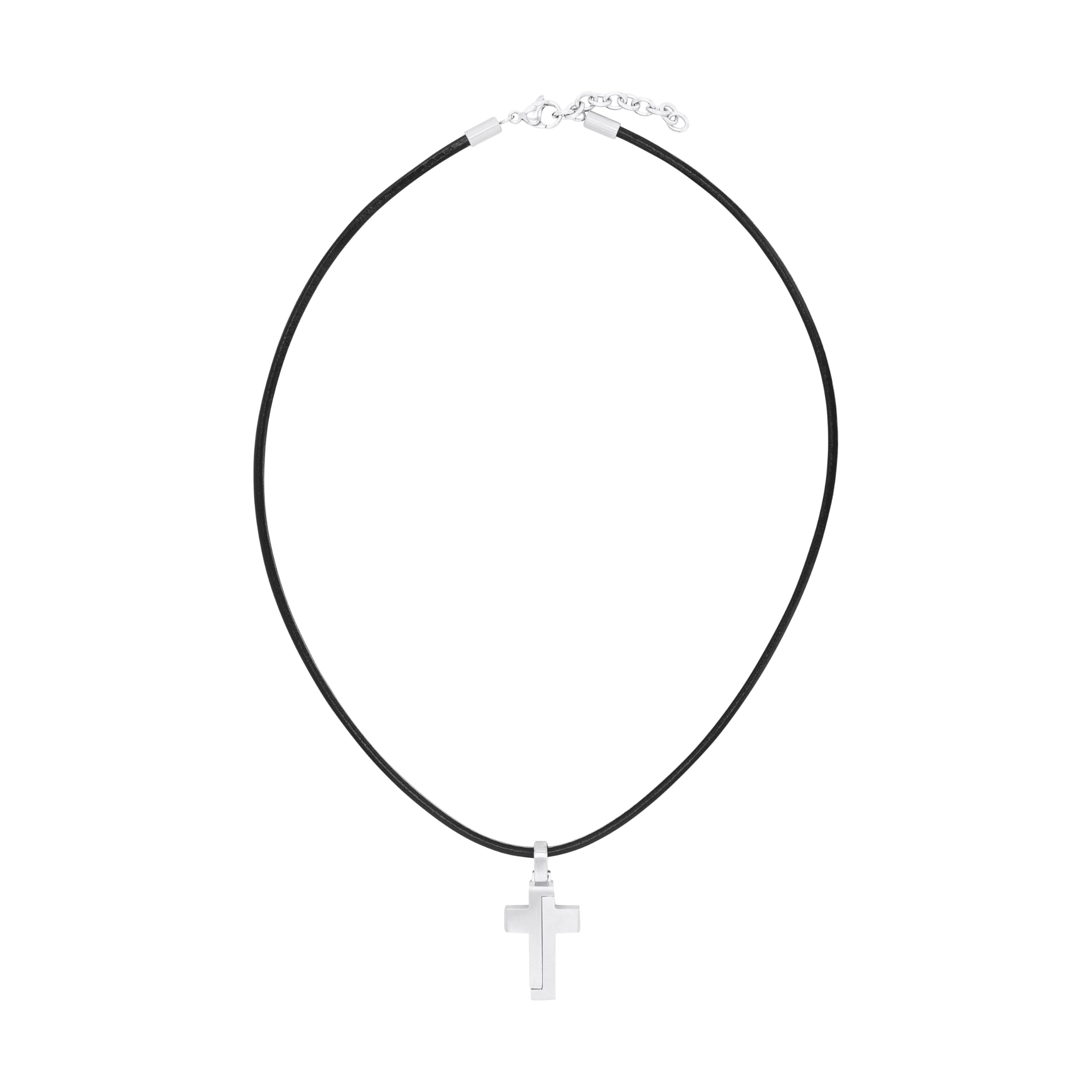 sOliver Collana per bambini con ciondolo in acciaio inox/pelle, motivo a catena, disponibile in confezione regalo per gioielli