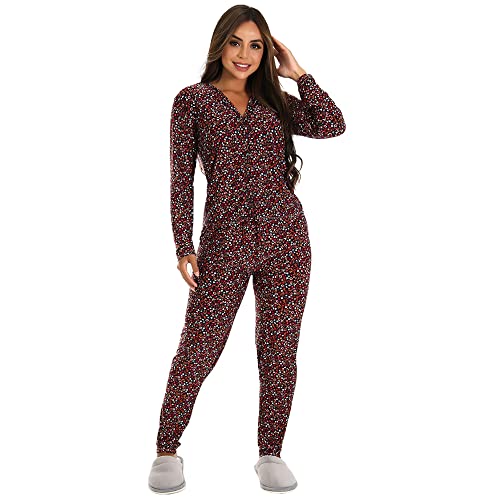 Pijama Longo Aberto Botões Calça Dormir Noite Estampado Liganete Feminino Adulto NB Store (M)