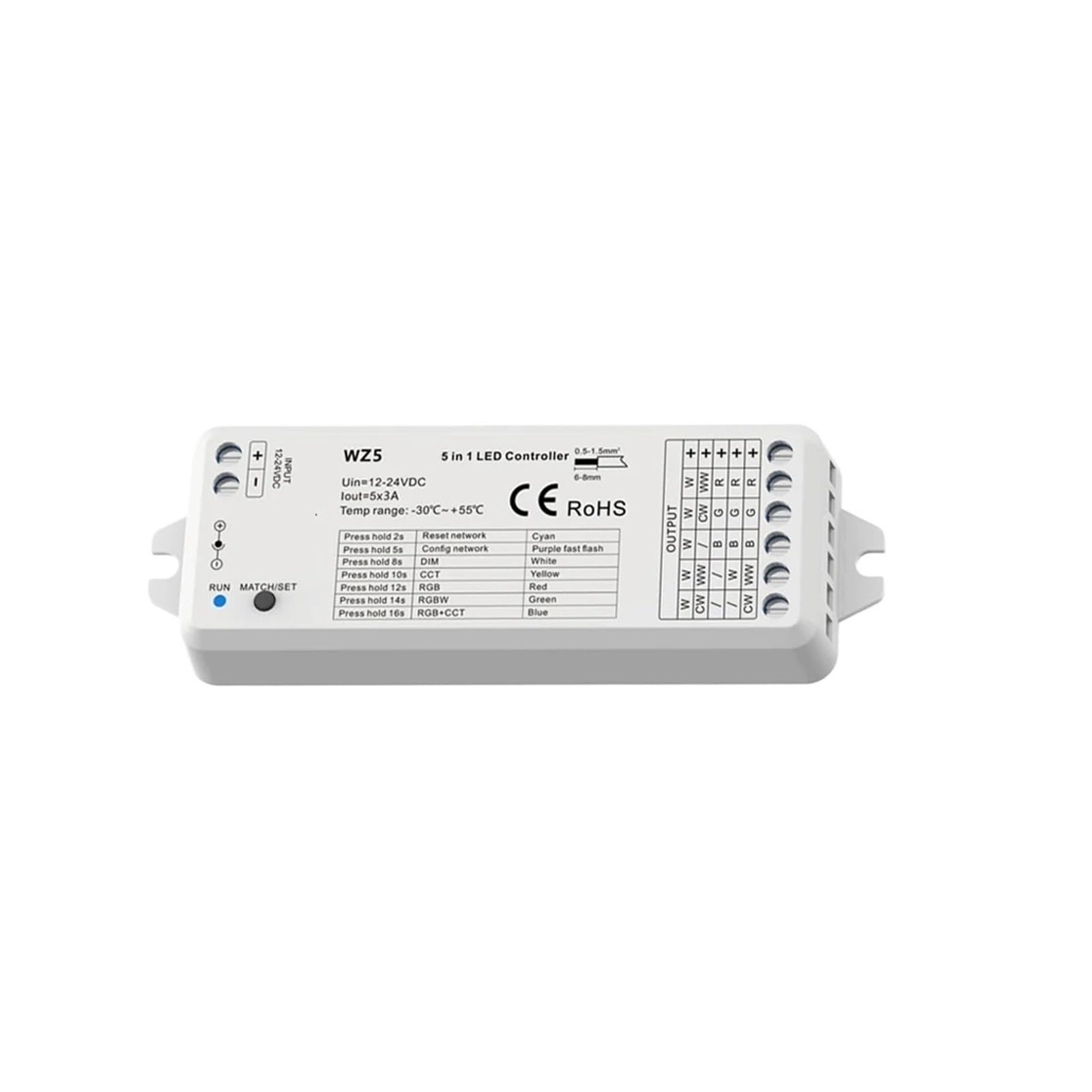 Contrôleur LED 2.4G WZ5 gestion premium des bandes RGBCCT