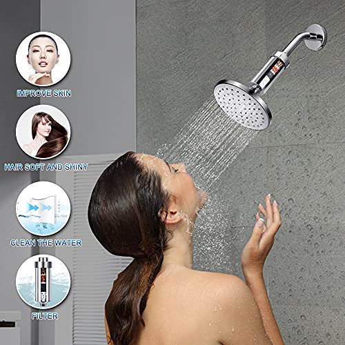 Reinvigu 6 Inch Rain Filtered Shower Head With High Pressure Rainfall Spray For Hard Water And Softener Shower Head With Filters Quickly Improve Chlorine… #TOP4
