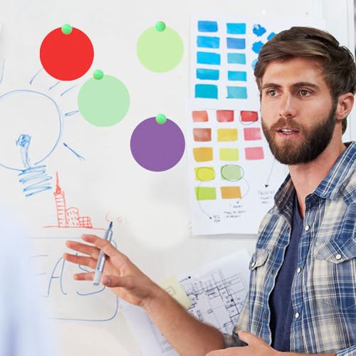 500 Blatt Moderationskarten Rund, 10cm Moderationskarten Set, Origami Papier Rund, 10 Farben Bastelpapier Bunt, Metaplankarten Rund für Büro Schule Präsentation Und Moderation, Vortrag