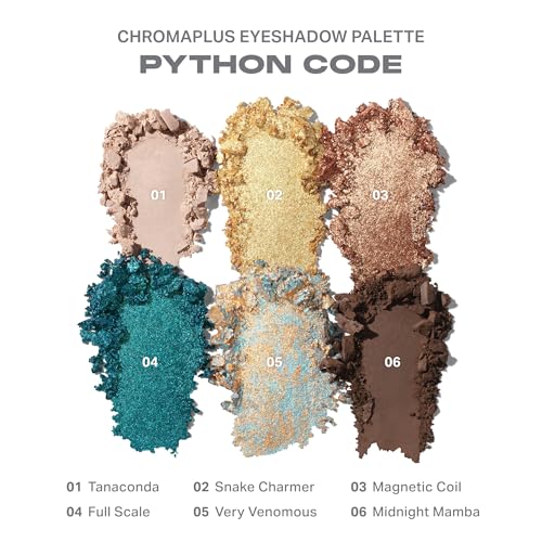 Morphe ChromaPlus 6-Pan Eyeshadow Palette - High Pigment Eye Makeup with Shimmer, Matte & Metallic Eye Shadow - Neutral Eyeshadow Makeup Collection for All-Day Wear - Python Code (0.26 oz) - Image 7