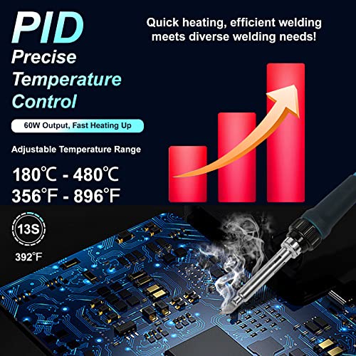 Muibe Soldering Iron Station,Digital Soldering Station With Precise Heat Control (356°F To 896°F), Temperature Calibration, Soldering Station Kit For Home Appliance And Diy Repairs #TOP1