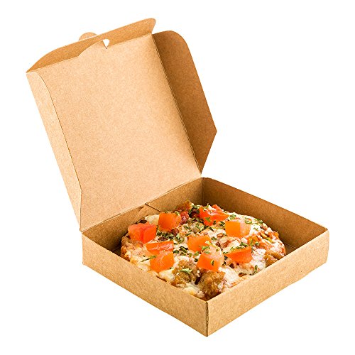 Restaurantware 3.5 x 3.5 x 0.8 Inch Pizza Boxes 100 Disposable Small Pizza Boxes - Durable Locks In Pizzas Cookies Or Party Favors Kraft Paper Tiny Pizza Boxes For Take Out Or Catering by Restaurantware - Used condition - US$10.23