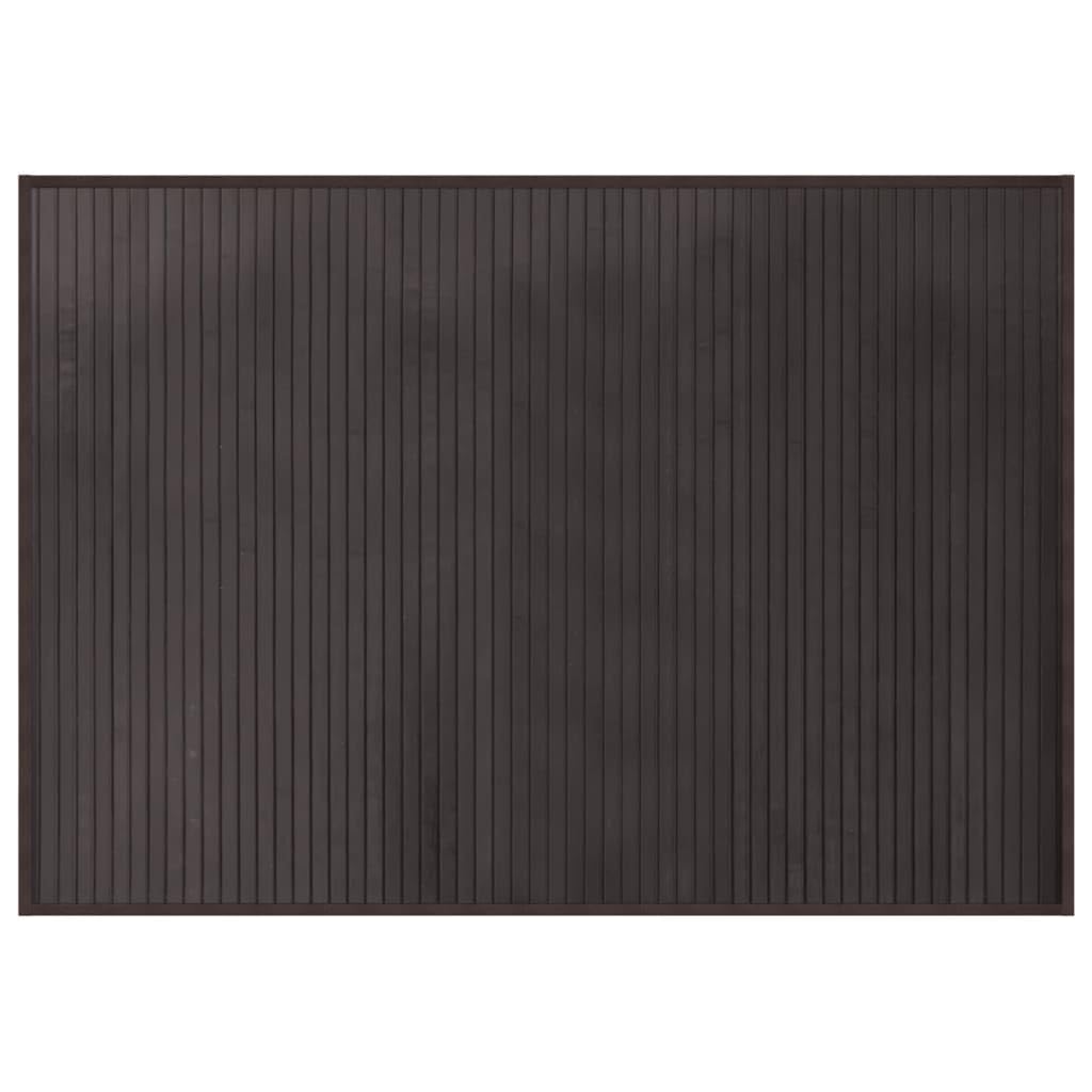 Tapis de salon en bambou antidérapant et roulable marron foncé 70x100 cm