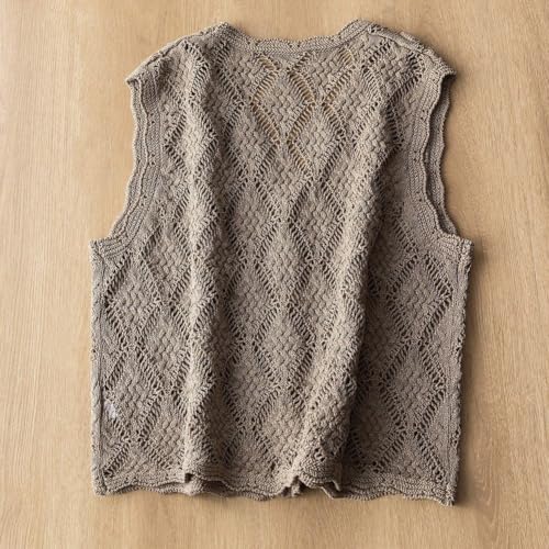 Chaleco de crochet sin mangas holgado para evitar el calor con estilo 8
