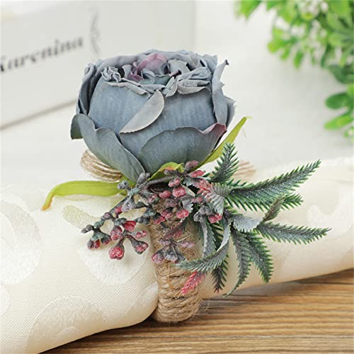 Pearl Napkin Rings Set of 6, Rustic Rose Napkin Rings Flower Dinner Napkin Holder for Table Decoration