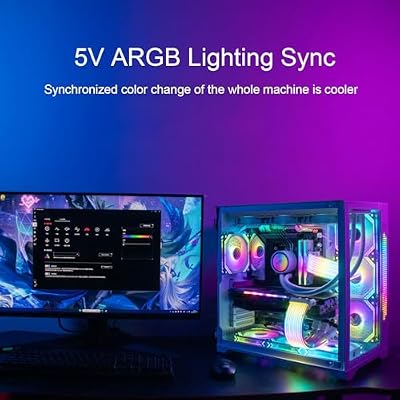 8 Pin RGB GPU Cable, 5V ARGB GPU Cables Extension, 8Pin to 2x8Pin Graphics Card Power Supply Cord, with Wire Combs, Sync, 16AWG, PC Case Accessory (White Head)
