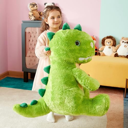IKASA Large Dinosaur Stuffed Animal Plush Toy,Giant T-Rex Cute 23" Jumbo Soft Toys,Huge Big Size Fluffy Plushy Fat Plushie,Gifts for Kids - Thumbnail 6