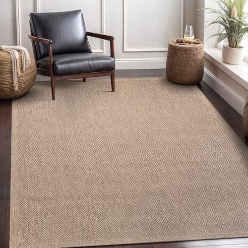 Amazon.com: CAMILSON Easy Jute Rug 8x10, Indoor Outdoor Natural Color ...