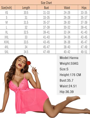 Image of Avidlove Lingerie for Women Lace Babydoll Sleepwear Boudoir Outfits Plus Size Langeray XS-5XL