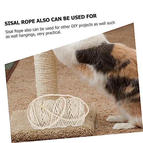 WOONEKY 1 Rolo Gato Escalando Corda Fio De Sisal Natural Corda Decorativa Corda Náutica Fio De Sisal