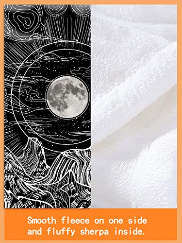Moon And Night Mountains Blanket - Bohemian Mandala Decor Room And Couch，Bed Plush Throw Super Soft Fuzzy Flannel Fleece Throws Blanket For Kids Teen Adult Boys Gifts（50*60） #TOP4