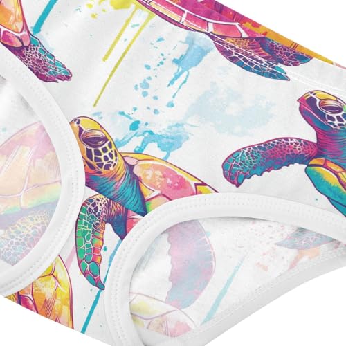 Wusikd Colorful Turtles Girls' Underwear Cotton Girls Briefs Soft Toddler Underwear 2T4