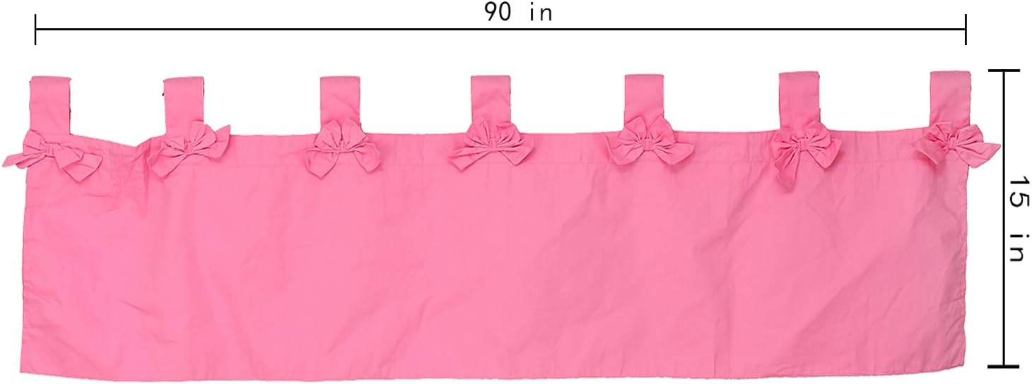 Pink Bow Nursery Window Valance for Girls 1 PC Baby Girl Pink Window Valance with Bow