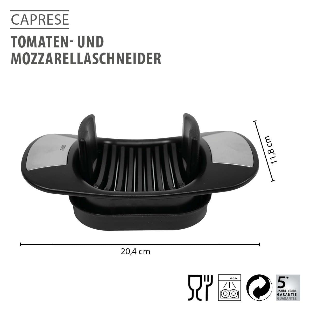 GEFU 12371 – Domates kesici ve MOZARELLA kesim için kahve kupası, gri, Moyen
