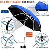 NBtoUS 2 PACK Chair Umbrella with Clamp, 360 ° Adjustable, UPF50+ Sunshade for Beach Chair, Patio Chair, Camping Chair, Golf Carts(Azure Blue, Not Include Chair)
