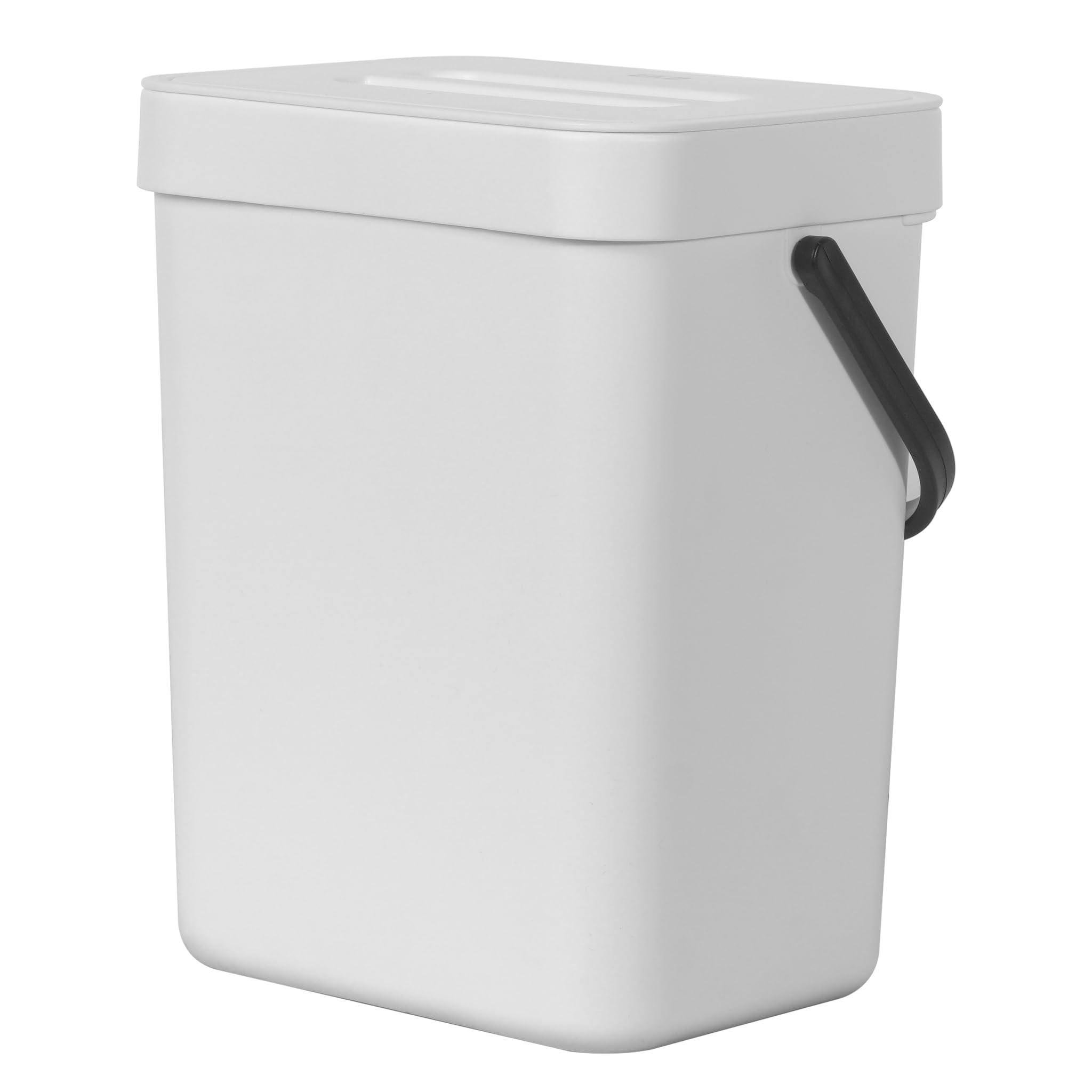 EKO Pure Mini Duvara Monte Kapaklı Mutfak Çöp Kovası, Yiyecek Atıkları Caddesi, 1,32 Gall / 5 L (Beyaz)