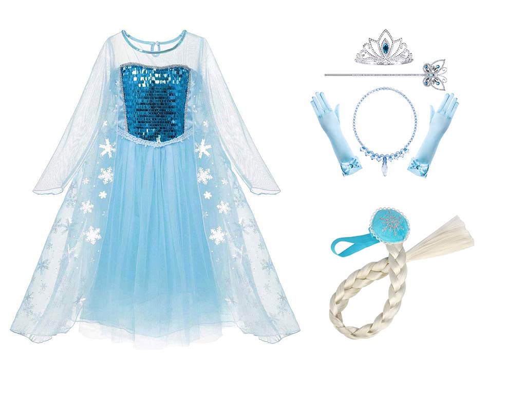 YUPPIN Girls Princess Dress Queen Costume birthday Cosplay Dress Up with Accessories (B098MPSDH4) Amazon Price History, Amazon Price Tracker