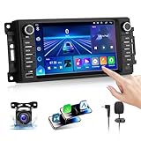 【4G+64GB】 Car Radio Stereo for Jeep Wrangler/Compass/Grand Cherokee,for Dodge Grand Caravan/Ram 1500/2500/3500,Carplay&Android Auto w/ 7