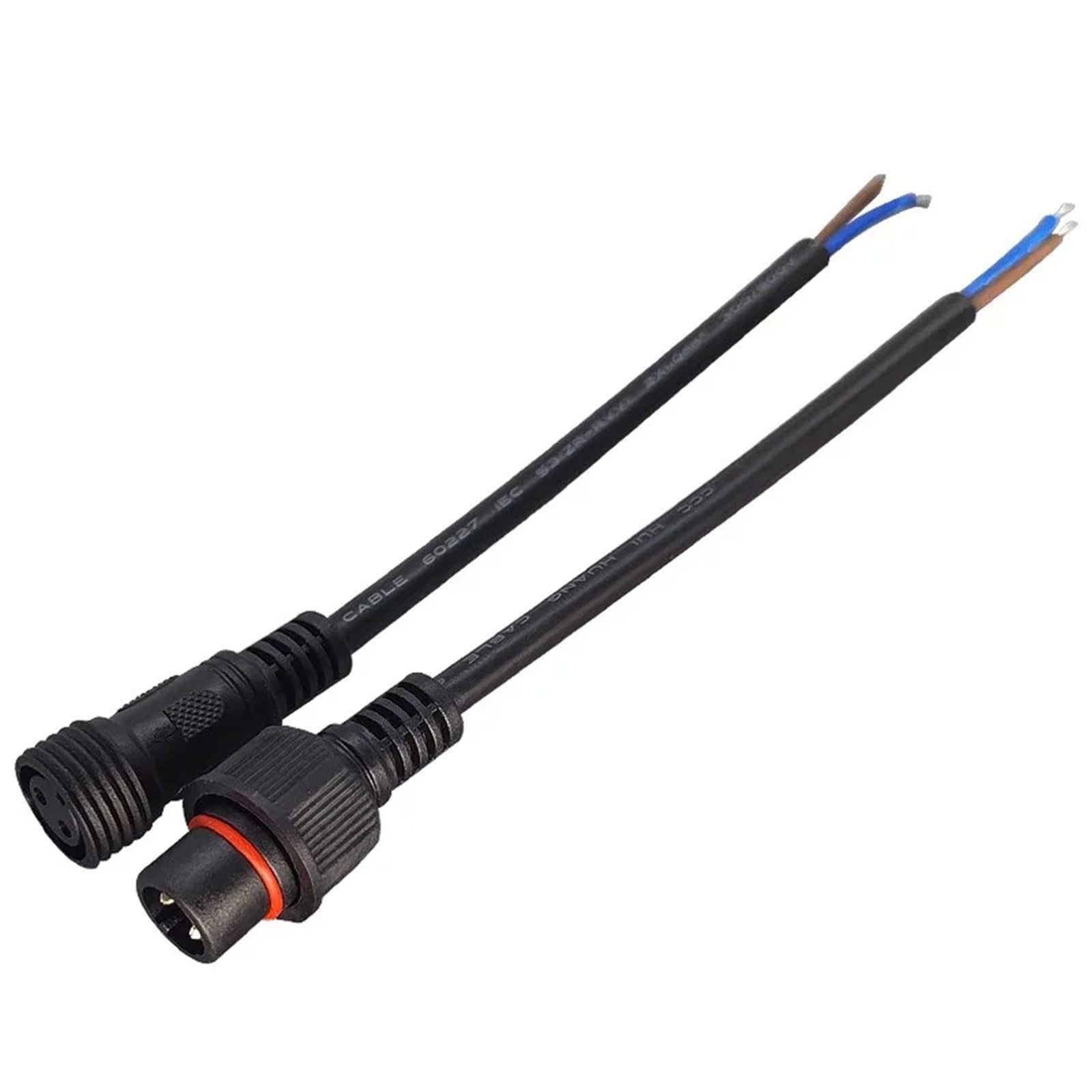 5/20 sztuk M16 wodoszczelny 2 3 4 5 pin IP65 kabel drut do taśm LED męski i żeński Jack 22 mm nakrętka wtyczka 20 cm średnica zewnętrzna 6 mm (męski żeński, 20 szt. 2P)