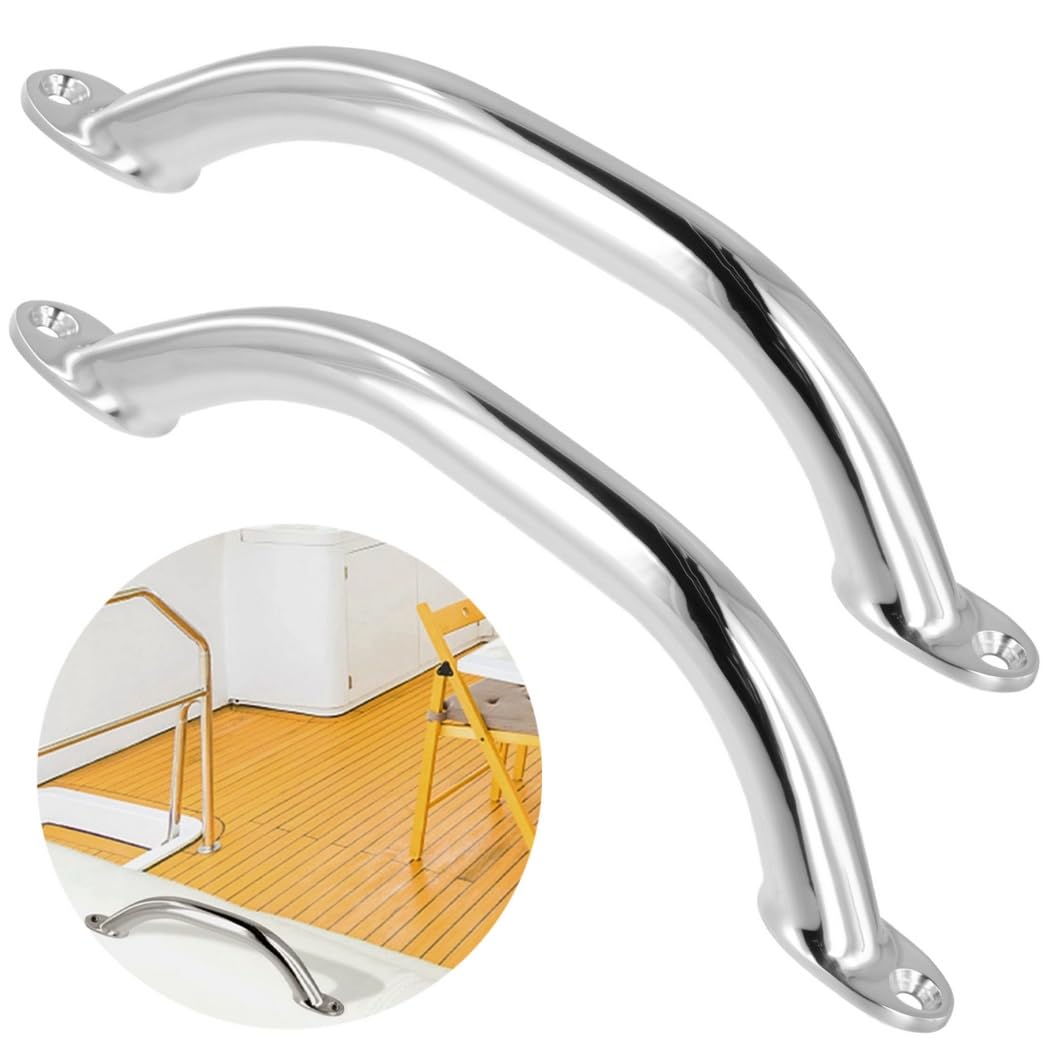 Poignée d'appui de bateau en acier inoxydable tube rond poli 22,9cm