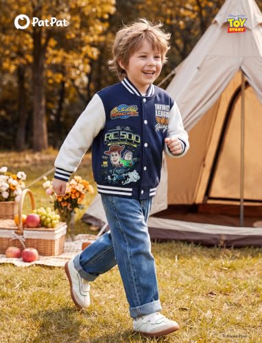 Image of Disney Girl & Boy Varsity Bomber Jacket Fall Sweatshirt Toddler to Big Kid | Officially Licensed Jacket with Mickey, Minnie, Spider-Man, Gwen, Toy Story, Cars, Frozen, Princess, Stitch, Zootopia Designs