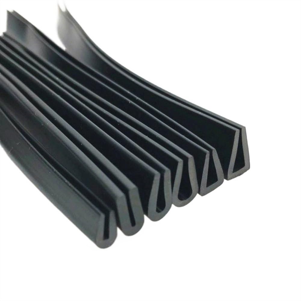 Striscia di gomma nera con canale a U, 5 x 8 mm, guarnizione per porte e finestre, lunghezza 1 metro