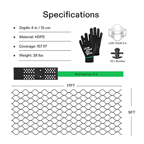 Image of VIVOSUN 4'' Depth Ground Grid, 9x17 ft, High-Density HDPE Geo Cell