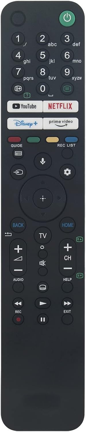 Mando de Voz de Repuesto para Sony Bravia Smart TV (2019-2025) RMF-TX520E, Compatible con Google TV, OLED, LED 4K/8K UHD, con Botones Youtube, Netflix, Disney+, para Series X80J, X90J, A80J, KD/XR - 3