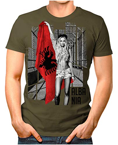 T-shirt de football pour homme et fille OM3 en vert olive vintage