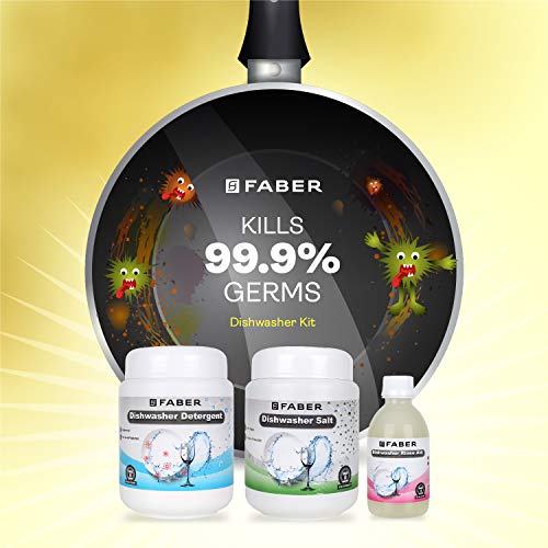 Image of Faber Dishwasher Detergent Kit with 1kg detergent, 1kg Salt and 280 ml Rinse Aid