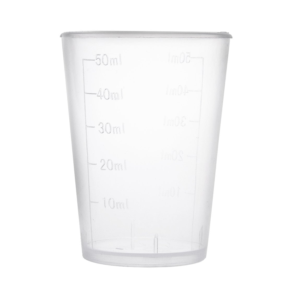 sourcingmap Messbecher, 50 ml, Kunststoff, transparent, mit Deckel, für Labor, Küche, Flüssigkeiten, 12 Stück
