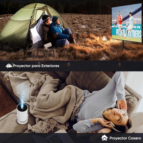 Image of Mini Portable Projector, 4K Auto Keystone Projector, 1080P Full HD with WiFi 6 and Bluetooth 5.0, 130 Inch Screen, 180 Degree Flip Compatible Smartphone /Tablets /PC /TV Stick HY300