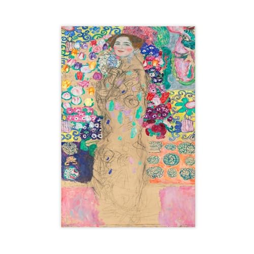 Impression sur toile Gustav Klimt Portrait de Ria Munk III décoration murale premium 30x45