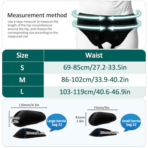 Faja para hernia para hombre soporte ajustable talla L miniatura 2