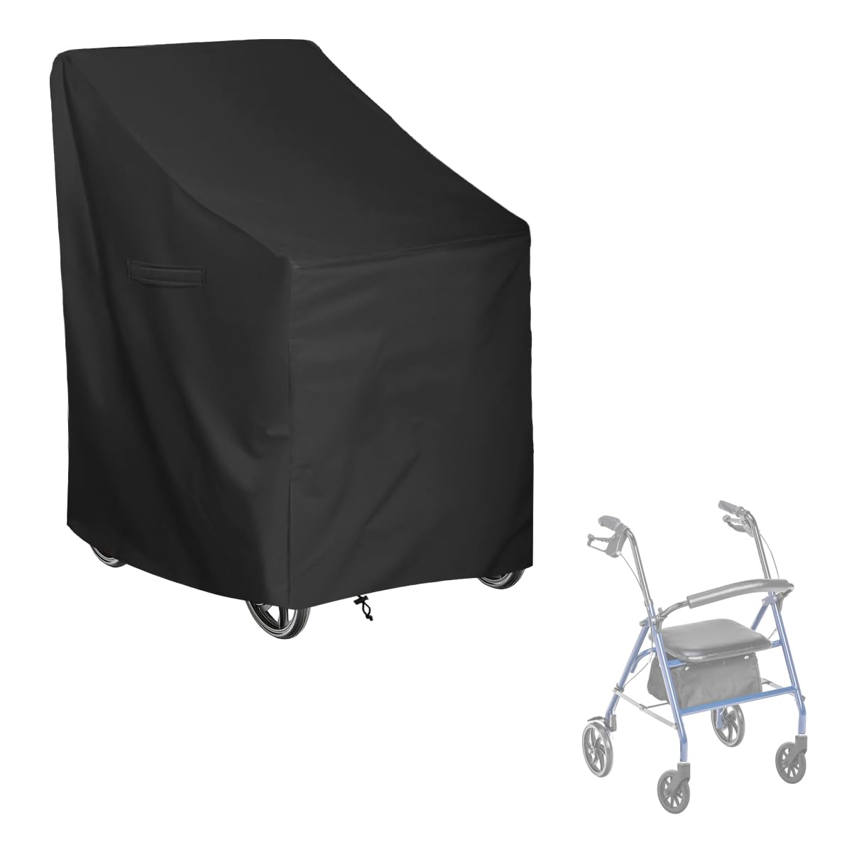SoloToo Rollator Walker Cover - Cover for Walkers for Seniors,Rolling Walker Waterproof Protective Cover,Fits Walker with Wheels and Seat (Cover Only,Black)